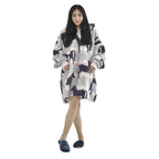 TJC Horse Pattern Single Layer Sherpa Hoodie (Size 194x98 Cm) - Blue