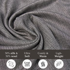 RFID Protected Leather Wallet and Stole (Size 195x68 Cm) - Grey