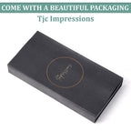 2 piece Set - Gift Box with RFID Protected Leather Wallet and Merino Wool Scarf set (Size 195x68 Cm) - Light Green - Teal