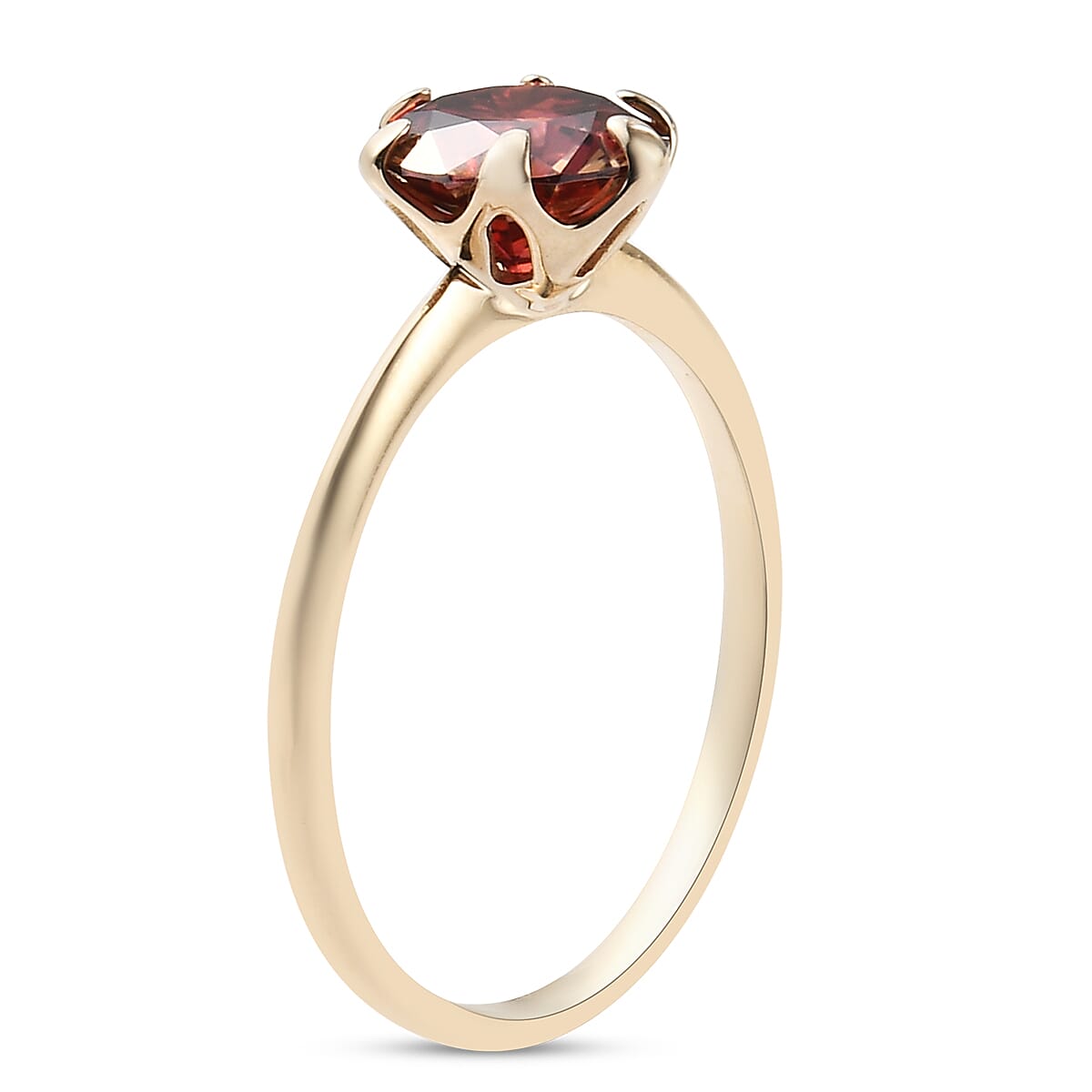 TJC Launch- 9K Yellow Gold Red Moissanite Solitaire Ring 1.72 Ct. 8964494 4
