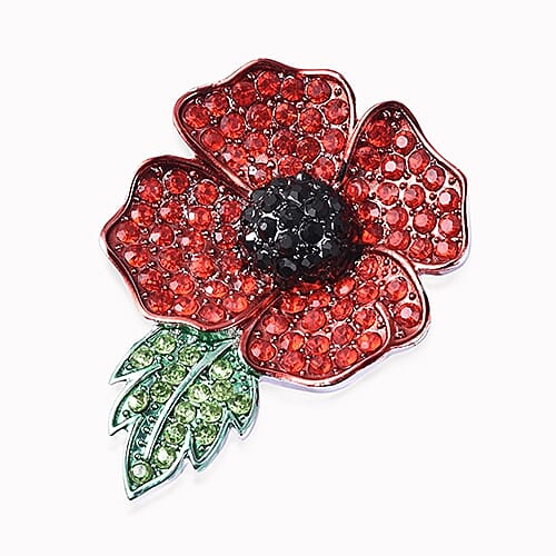 TJC Design Multi Colour Austrian Crsytal Enamelled Flower Magnetic Brooch