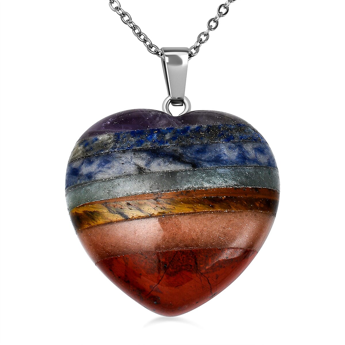 Seven Chakras Multi Gemstone Pendant with 20 inch Chain 4122131 0