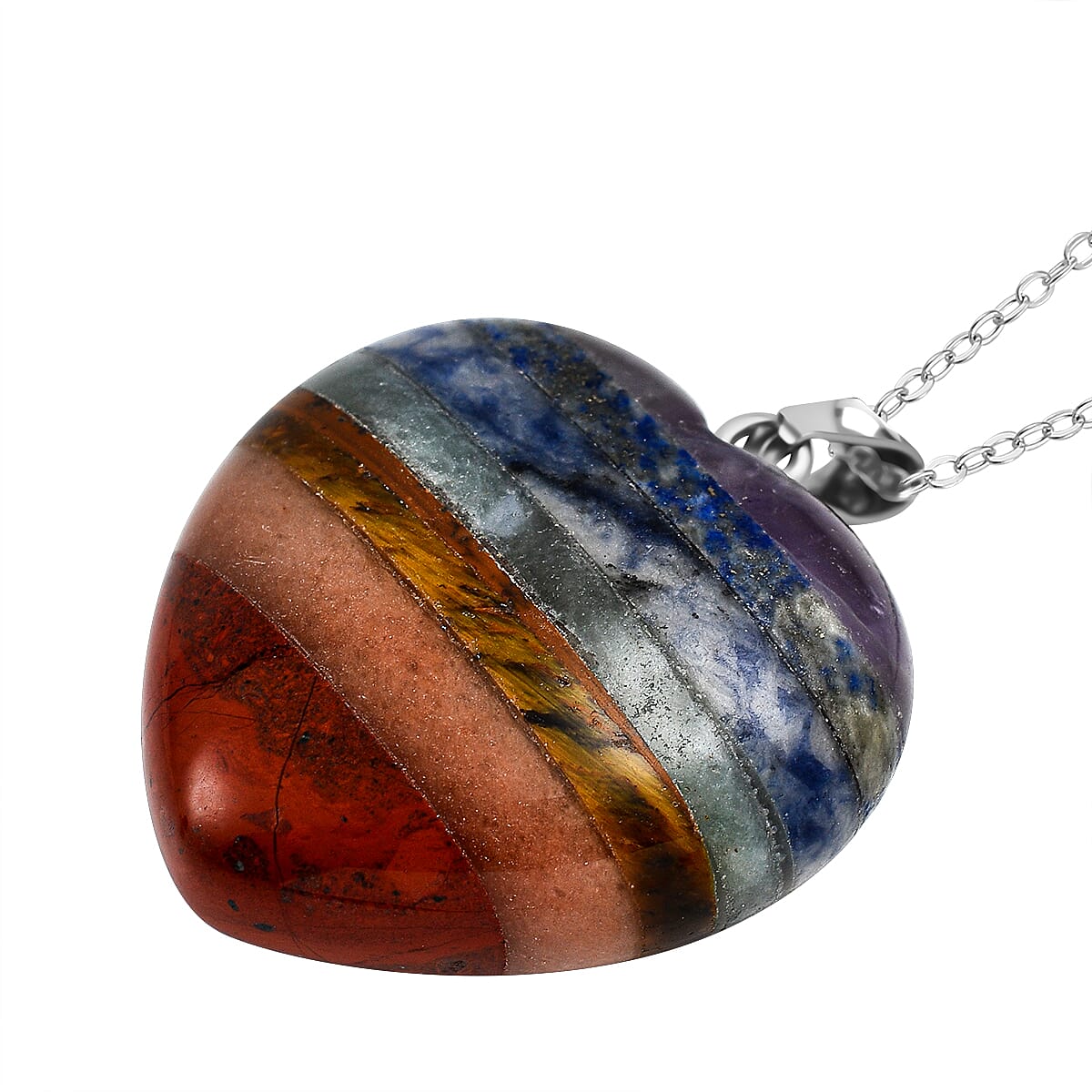 Seven Chakras Multi Gemstone Pendant with 20 inch Chain 4122131 3