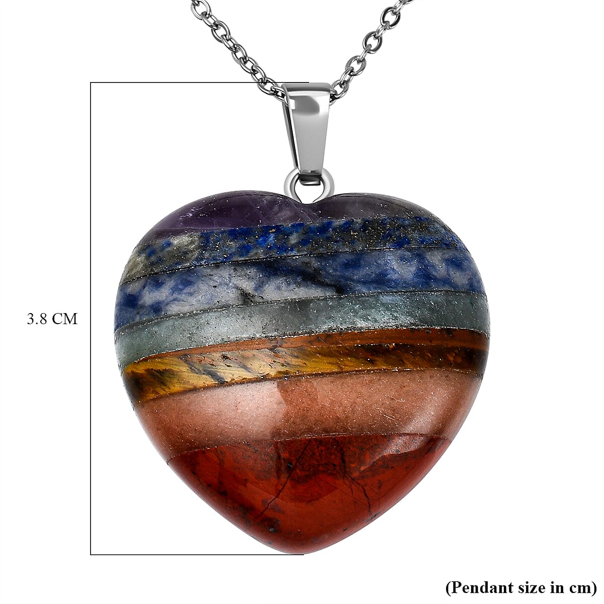 Seven Chakras Multi Gemstone Pendant with 20 inch Chain 4122131 6