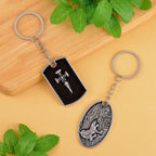 Set of 2 -  Vintage Designer Keychain in Silver Tone