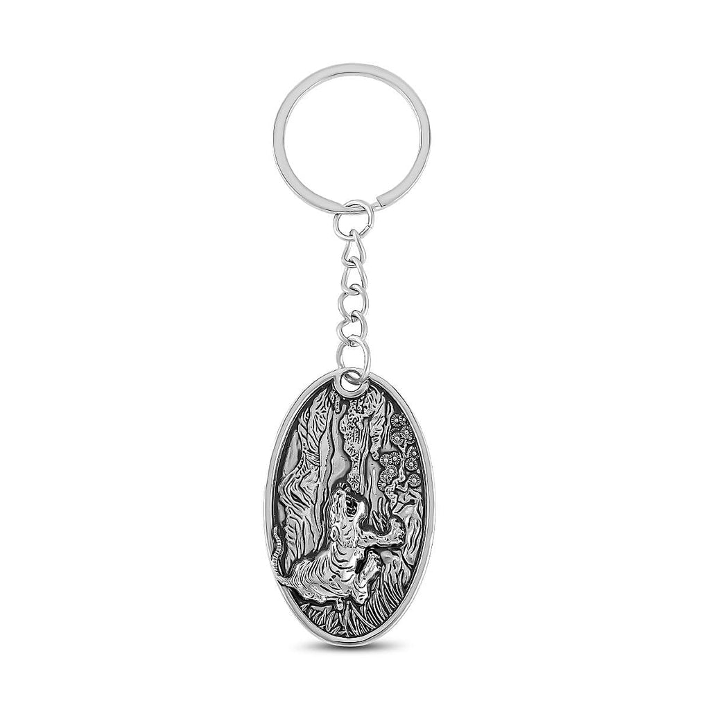 Set of 2 -  Vintage Designer Keychain in Silver Tone
