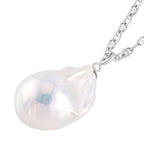 5th Avenue Closeout - White Baroque Pearl Necklace in Platinum Overlay Sterling Silver with Mariner Chain (Size - 20 )