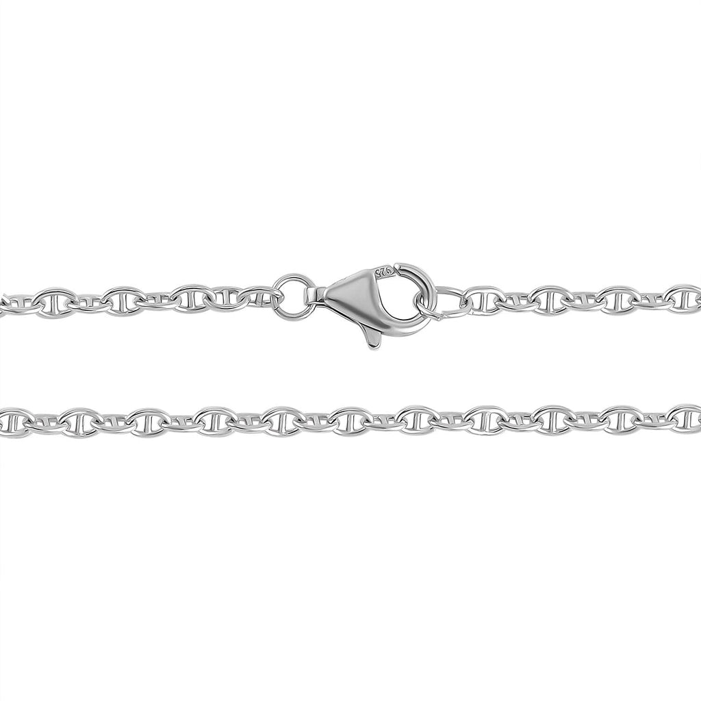 5th Avenue Closeout - White Baroque Pearl Necklace in Platinum Overlay Sterling Silver with Mariner Chain (Size - 20 )