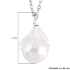 5th Avenue Closeout - White Baroque Pearl Necklace in Platinum Overlay Sterling Silver with Mariner Chain (Size - 20 )