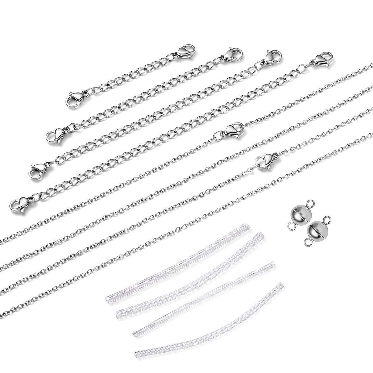 Jewellery Essential Kit - with 2 X Magnetic Lock and 4 X Extenders and 4 X Ring Resizers - Silver Plated 4218399 0