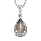 Emerald Finest Austrian Crystal Platinum Overlay Sterling Silver Solitaire Pendant with Stainless Steel Chain 4.85 Ct.