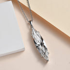 White Finest Austrian Crystal Platinum Overlay Sterling Silver Solitaire Pendant with Stainless Steel Chain (Size 20)