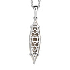 White Finest Austrian Crystal Platinum Overlay Sterling Silver Solitaire Pendant with Stainless Steel Chain (Size 20)