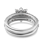 Set of 2 - Moissanite Floral Ring in Platinum Overlay Sterling Silver 1.33 Ct.