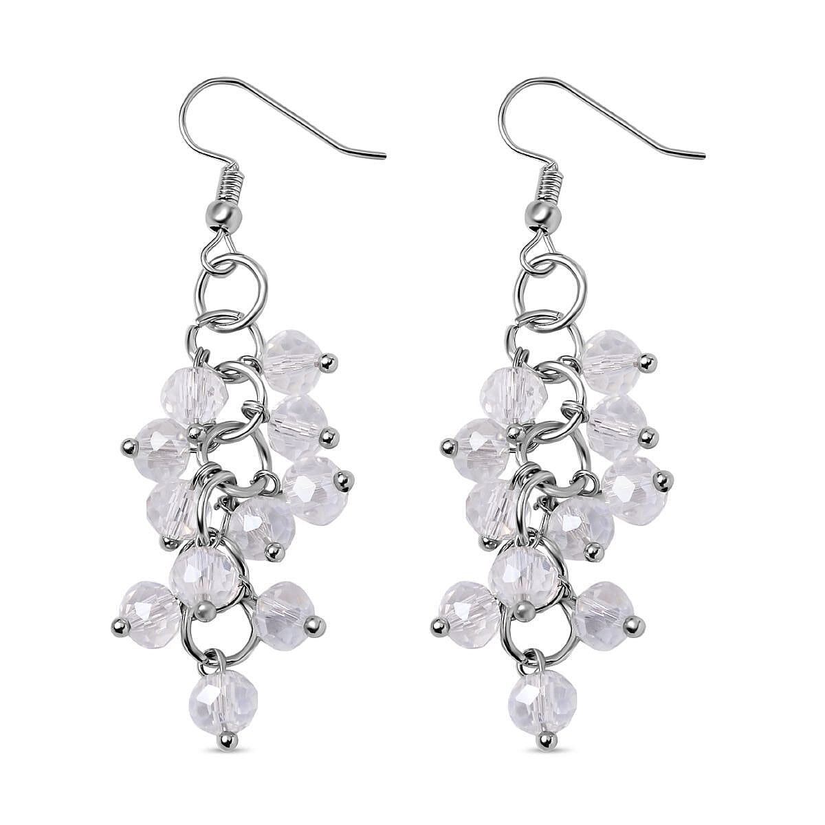 3 Piece Set - White Austrian Crystal Necklace (Size 18 &amp; 16) and Earrings 4227185 2