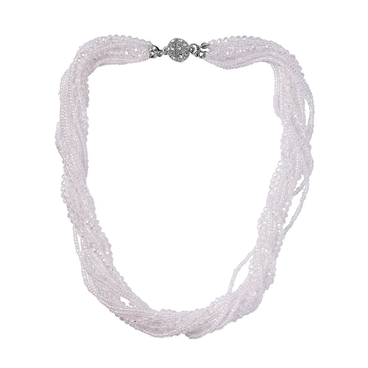 3 Piece Set - White Austrian Crystal Necklace (Size 18 &amp; 16) and Earrings 4227185 3