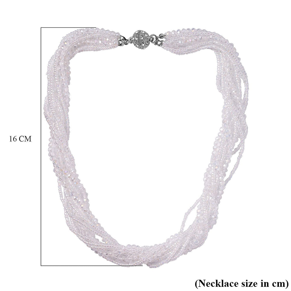 3 Piece Set - White Austrian Crystal Necklace (Size 18 &amp; 16) and Earrings 4227185 4