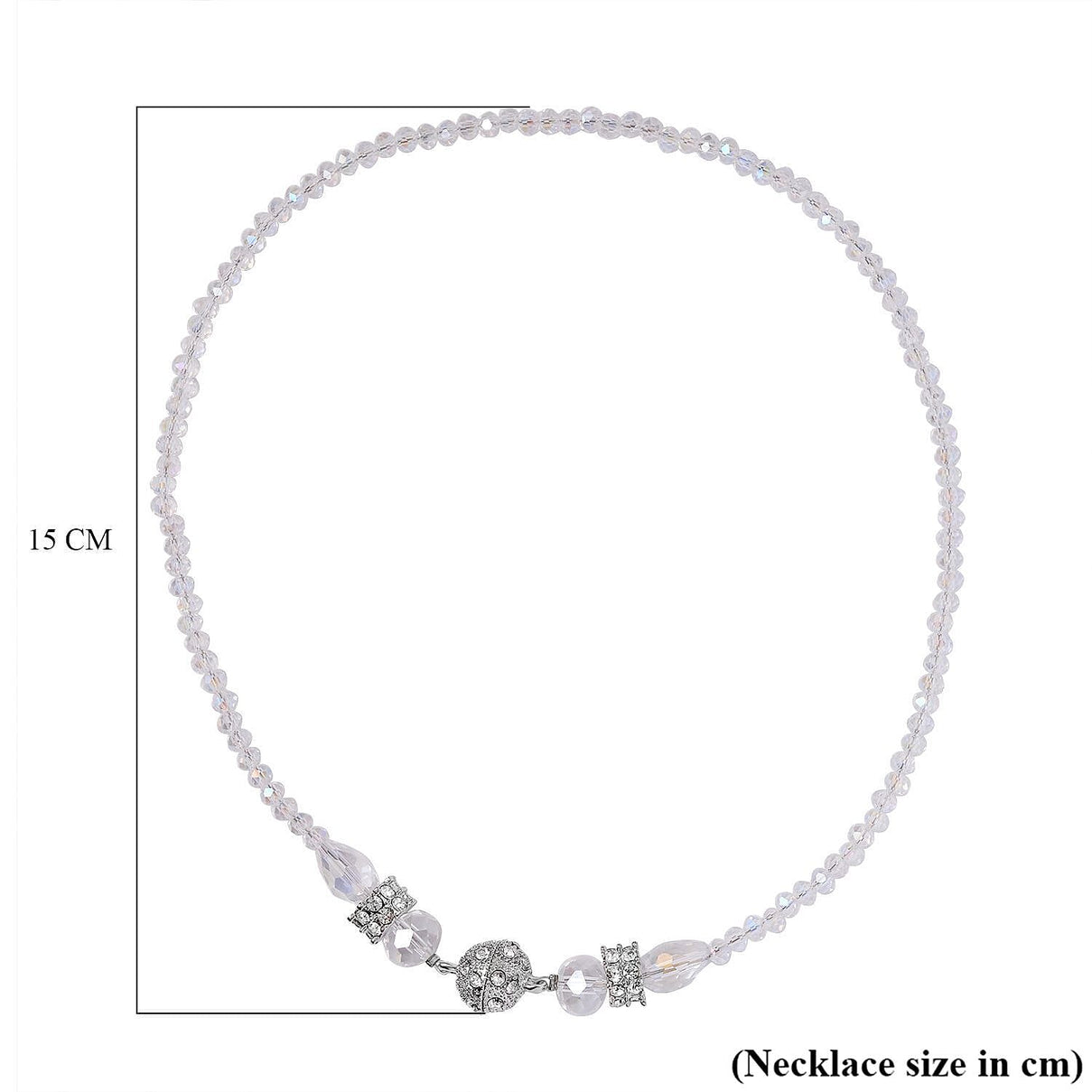 3 Piece Set - White Austrian Crystal Necklace (Size 18 &amp; 16) and Earrings 4227185 6