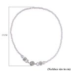 3 Piece Set - White Austrian Crystal Necklace (Size 18 & 16) and Earrings
