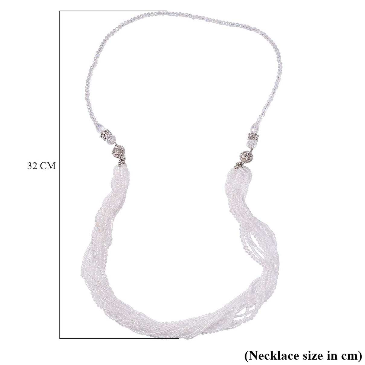 3 Piece Set - White Austrian Crystal Necklace (Size 18 &amp; 16) and Earrings 4227185 7
