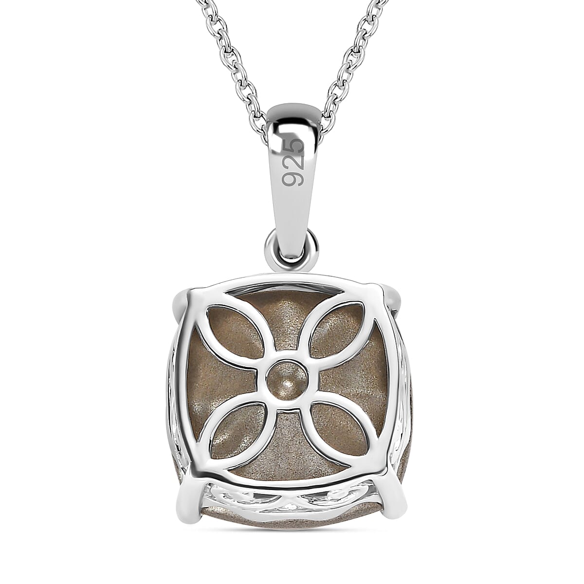 AB Austrian Crystal Platinum Overlay Sterling Silver Solitaire Pendant with Stainless Steel Chain (Size 20) 4228773 4