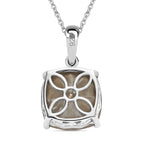 AB Austrian Crystal Platinum Overlay Sterling Silver Solitaire Pendant with Stainless Steel Chain (Size 20)