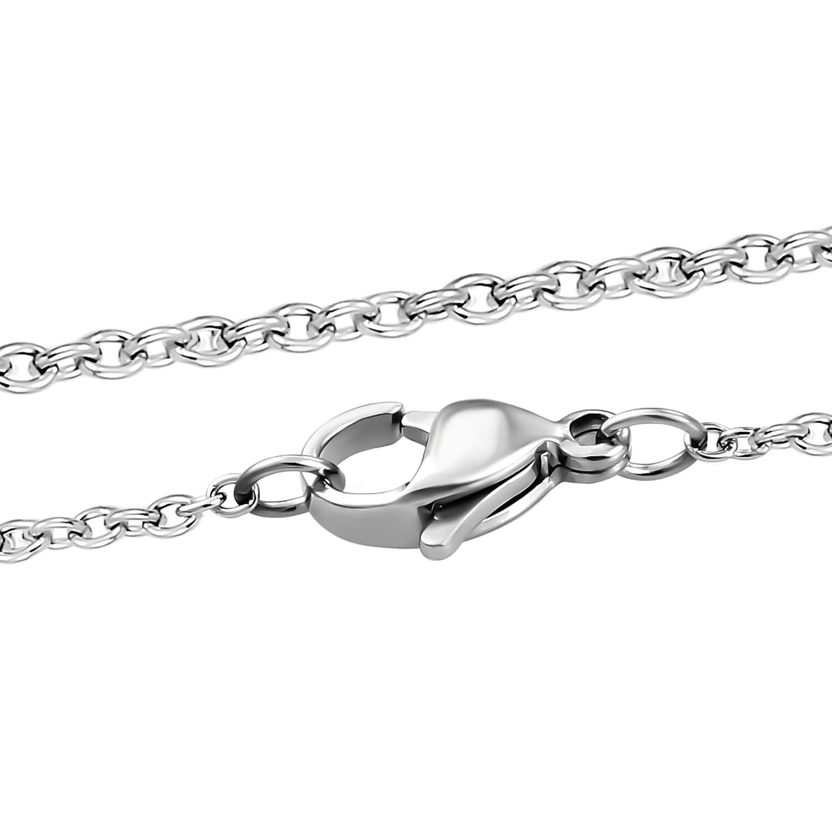 AB Austrian Crystal Platinum Overlay Sterling Silver Solitaire Pendant with Stainless Steel Chain (Size 20) 4228773 5