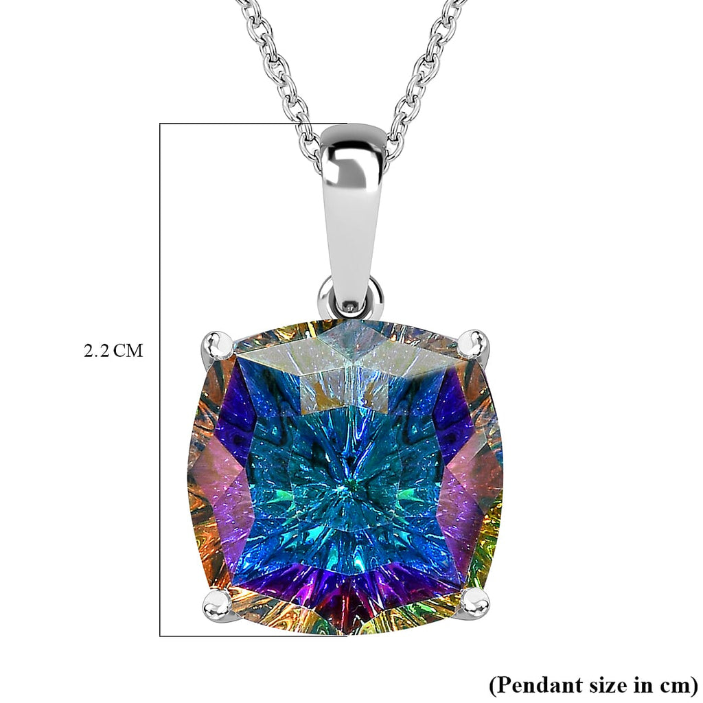 AB Austrian Crystal Platinum Overlay Sterling Silver Solitaire Pendant with Stainless Steel Chain (Size 20)