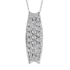 Diamond Pendant with Chain (Size 20) in Platinum Overlay Sterling Silver, Silver Wt. 5.06 Gms