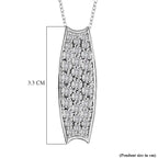 Diamond Pendant with Chain (Size 20) in Platinum Overlay Sterling Silver, Silver Wt. 5.06 Gms