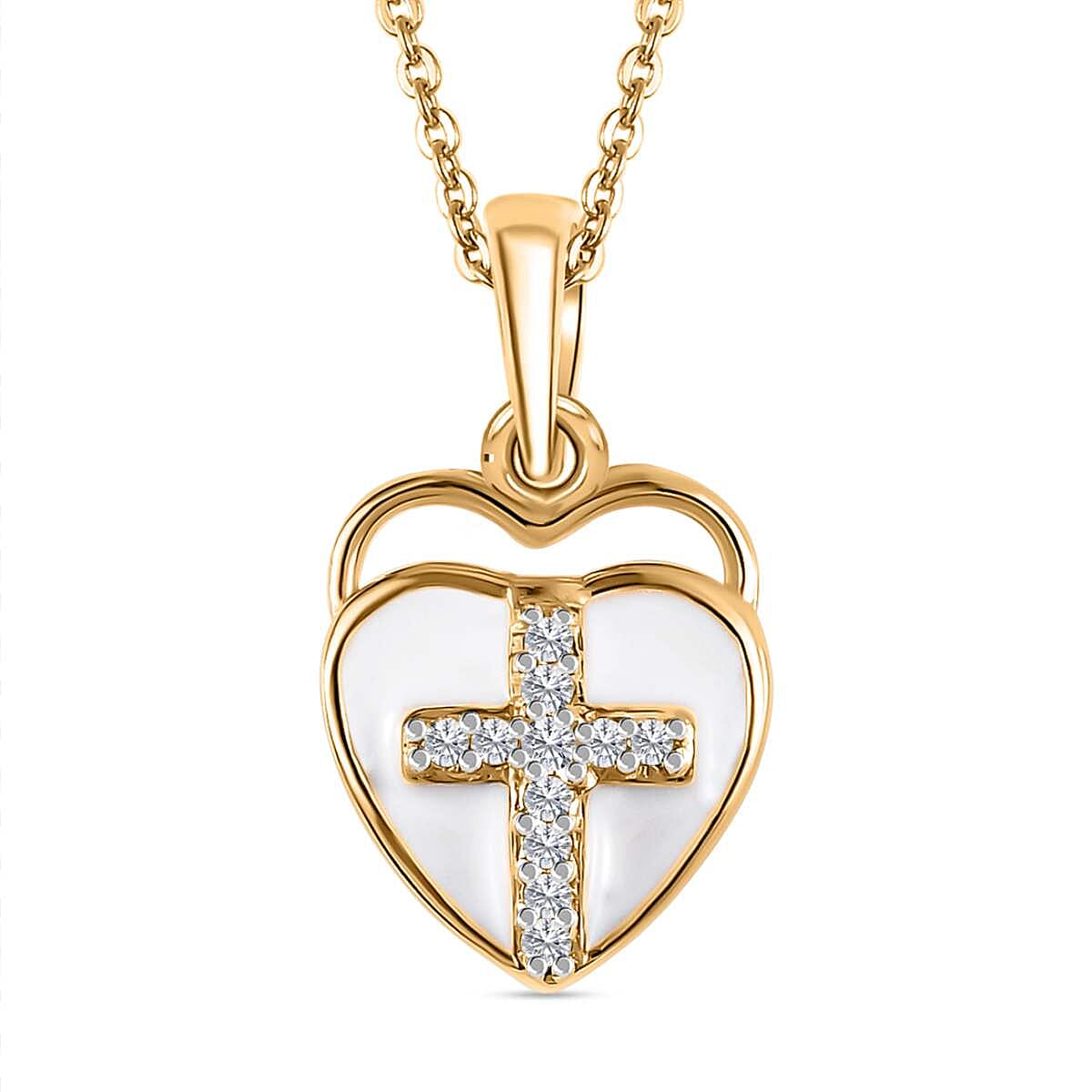 White Diamond Pendant with Chain (Size 20)  Sterling Silver 4229405 0