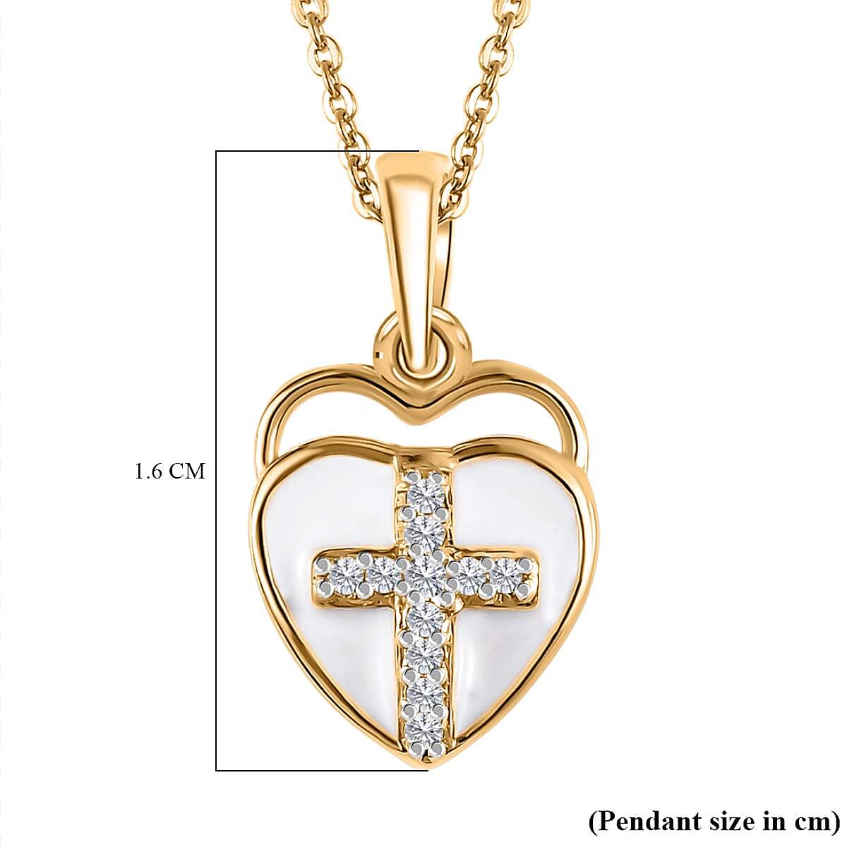 White Diamond Pendant with Chain (Size 20)  Sterling Silver 4229405 6