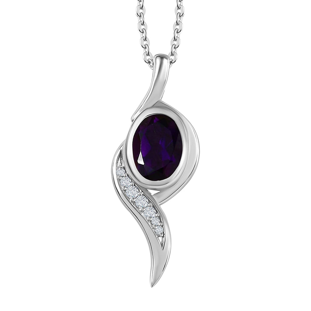 Moroccan Amethyst & Natural Zircon Pendant with Chain (Size 20) in Platinum Overlay Sterling Silver 1.25 Ct.