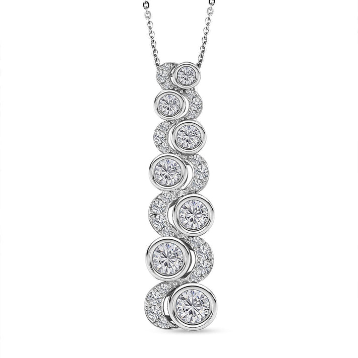 2.4 Ct. Moissanite Chain, Cluster pendant in Platinum Sterling Silver 4246530 1