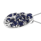 GP Celestial Collection - Masoala Sapphire & Natural Zircon Pendant with Chain (Size 20) in Platinum Overlay Sterling Silver, 6.14 Ct