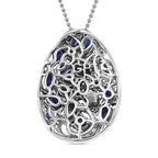 GP Celestial Collection - Masoala Sapphire & Natural Zircon Pendant with Chain (Size 20) in Platinum Overlay Sterling Silver, 6.14 Ct