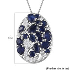 GP Celestial Collection - Masoala Sapphire & Natural Zircon Pendant with Chain (Size 20) in Platinum Overlay Sterling Silver, 6.14 Ct