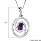 Moroccan Amethyst Solitaire Pendant with Chain (Size 20) in Platinum Overlay Sterling Silver, Silver Wt 5.44 GM