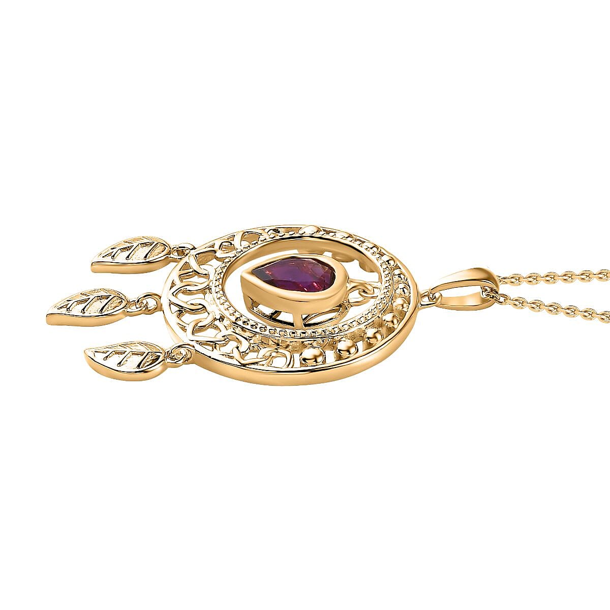 Moroccan Amethyst Pendant with Chain (Size 20) in 18K Vermeil YG Plated Sterling Silver  Wt. 8.17 Gms  1.060  Ct. 4261139 3