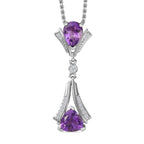 Moroccan Amethyst & Natural Zircon Pendant with Chain (Size 20) in Platinum Overlay Sterling Silver 1.80 Ct,