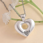 One time Closeout Stardust Heart Pendant in Sterling Silver with Stainless Steel Chain (Size 20) - Silver