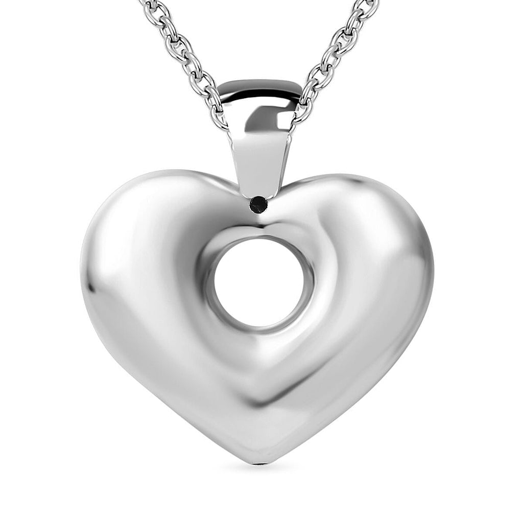 One time Closeout Stardust Heart Pendant in Sterling Silver with Stainless Steel Chain (Size 20) - Silver