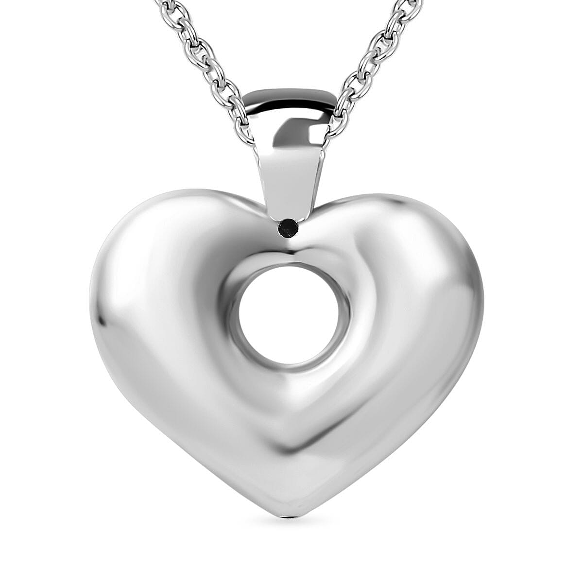 One time Closeout Stardust Heart Pendant in Sterling Silver with Stainless Steel Chain (Size 20) - Silver 4264325 5
