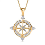 White Zircon Pendant with Chain (Size 20) in 18K Vermeil Yellow Gold Plated Sterling Silver 1.60 Ct.