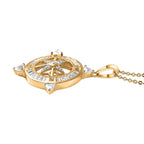 White Zircon Pendant with Chain (Size 20) in 18K Vermeil Yellow Gold Plated Sterling Silver 1.60 Ct.