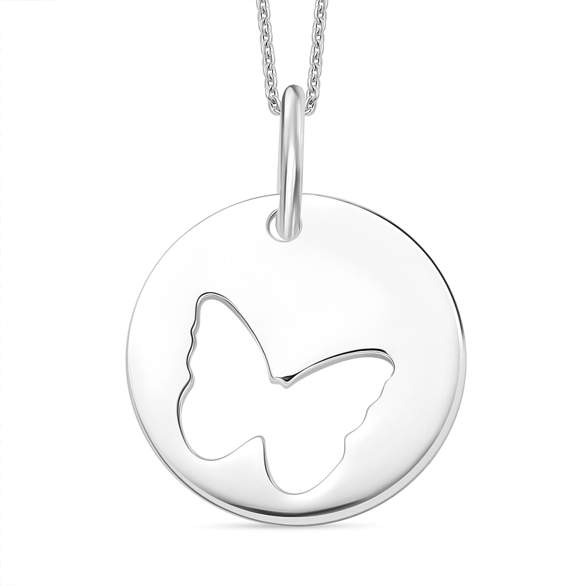 Pendant with Chain (Size 20) in Rhodium Overlay Sterling Silver Wt. 4.70 Gms. 4362663 0