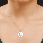 Pendant with Chain (Size 20) in Rhodium Overlay Sterling Silver Wt. 4.70 Gms.