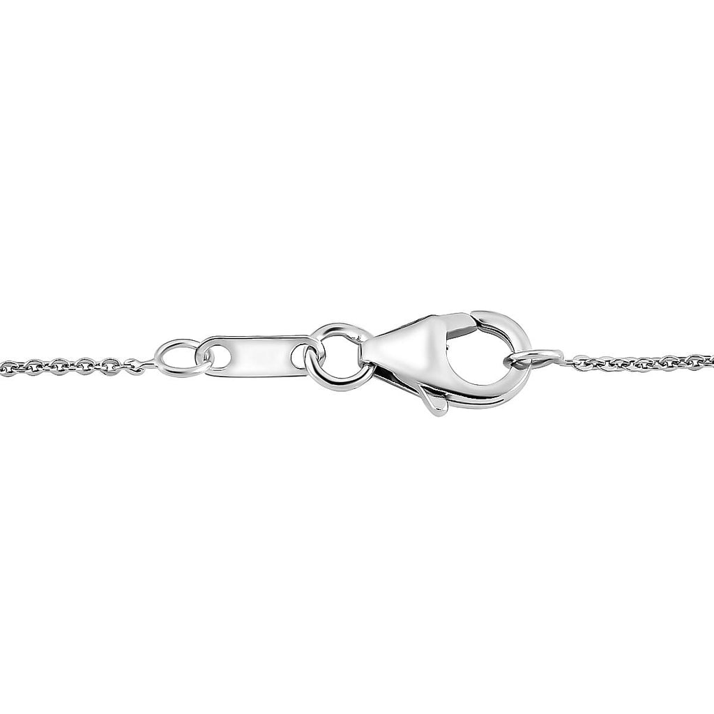 Pendant with Chain (Size 20) in Rhodium Overlay Sterling Silver Wt. 4.70 Gms.