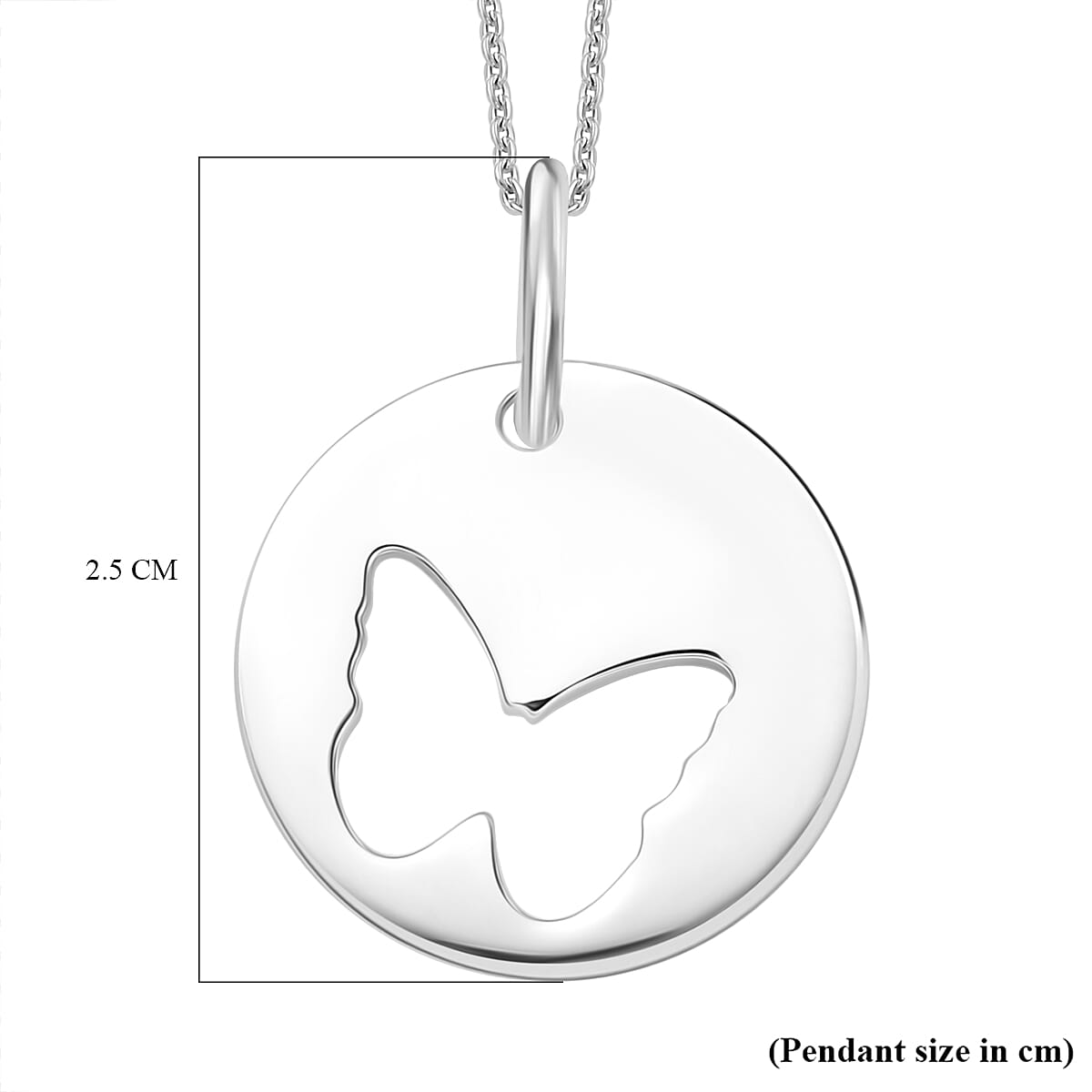 Pendant with Chain (Size 20) in Rhodium Overlay Sterling Silver Wt. 4.70 Gms. 4362663 7
