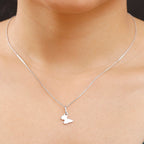 Pendant with Chain (Size 20) in Rhodium Overlay Sterling Silver
